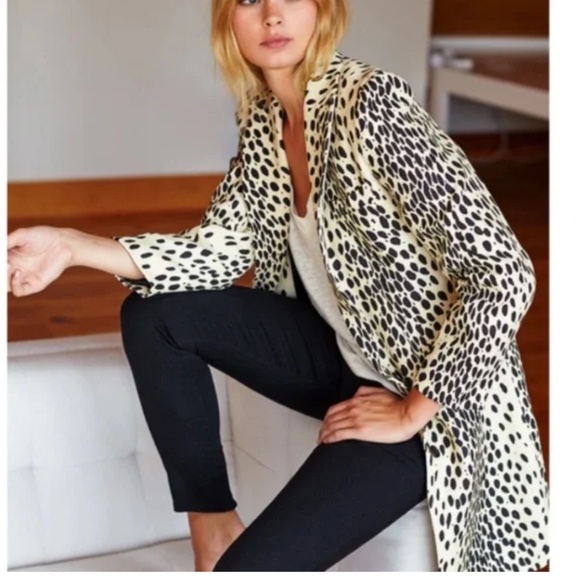 Emerson Fry Linen WINGTIP COAT - LEOPARD Size 10 - Picture 2 of 8